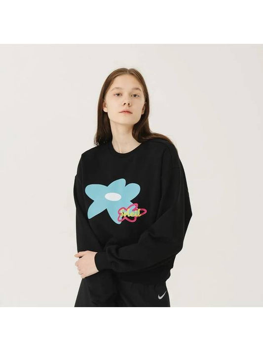 Brushed Options Soleil Doodle Flowers Sweat Shirts BLACK - LE SOLEIL MATINEE - BALAAN 2