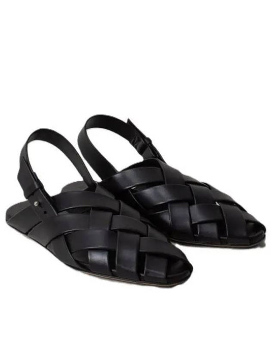 Alfie Intrecciato Leather Mule Sandals Black - BOTTEGA VENETA - BALAAN 2