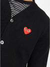 V neck red heart emblem wool cardigan black AX N008 - COMME DES GARCONS PLAY - BALAAN 4