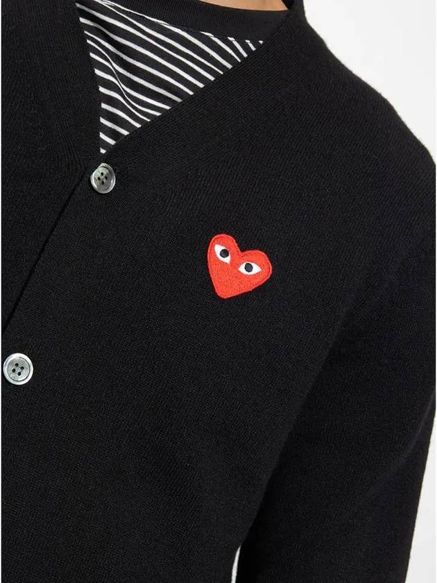 Heart Wappen Wool Cardigan Black - COMME DES GARCONS PLAY - BALAAN 5