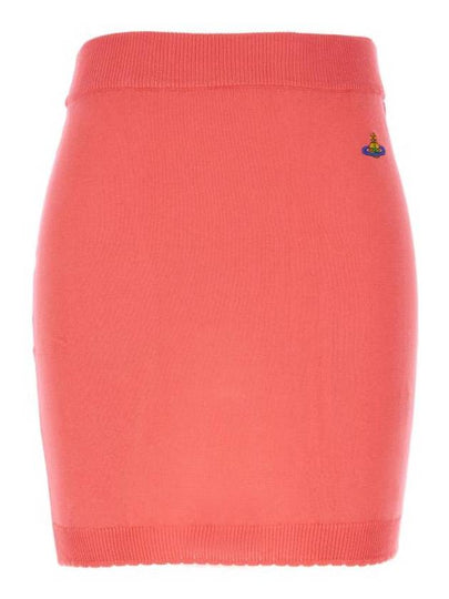 Women's ORB Logo Knit Bea Mini H Line Skirt Pink - VIVIENNE WESTWOOD - BALAAN 2