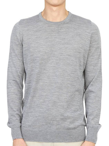 Men's Wool Knit Top Grey - JOHNSTONS OF ELGIN - BALAAN 1