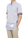 Men's Pincode Armband Short Sleeve Shirt Navy - THOM BROWNE - BALAAN 8