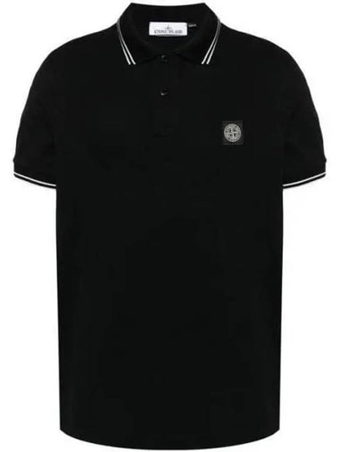 80152SC18 Logo Stretch Pique Polo Short Sleeve 801 270520 1009037 - STONE ISLAND - BALAAN 1