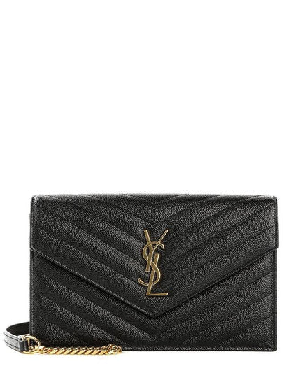 Women's Logo Envelope Chain Long Wallet Black - SAINT LAURENT - BALAAN 2