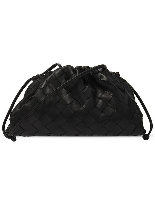 Intrecciato Small Leather Pouch Bag Black - BOTTEGA VENETA - BALAAN 2