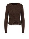 La Maille Pau Asymmetric Cardigan Dark Brown - JACQUEMUS - BALAAN 1