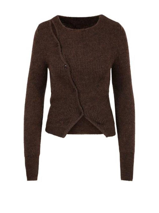 cardigan 22H202KN002 2085 881 DARK BROWN - JACQUEMUS - BALAAN 1