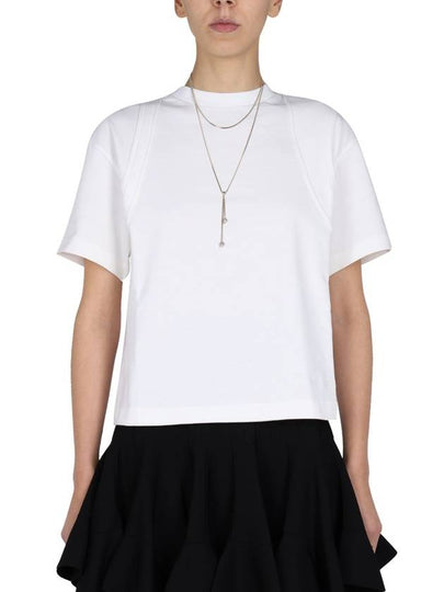 Women's Crew Neck Short Sleeve T-Shirt White - ALEXANDER MCQUEEN - BALAAN 2