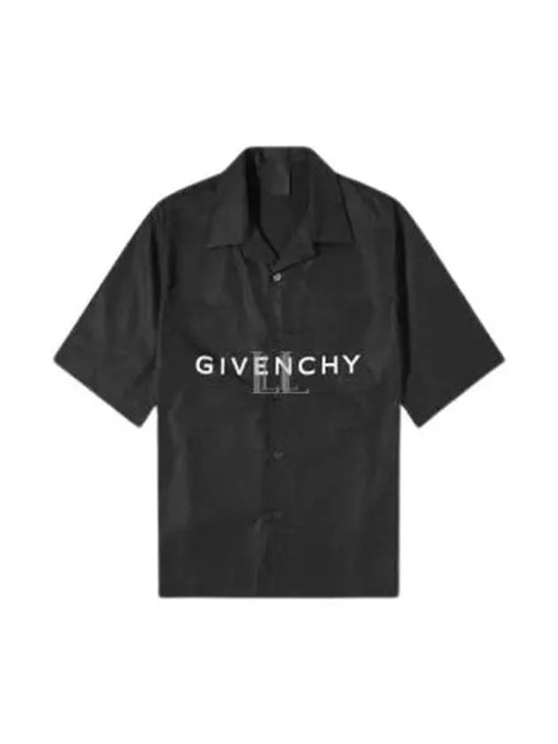 Poplin Hawaiian Short Sleeve Shirt Black - GIVENCHY - BALAAN 2