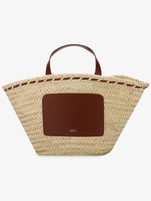 Joe small raffia basket tote bag beige brown - A.P.C. - BALAAN 3