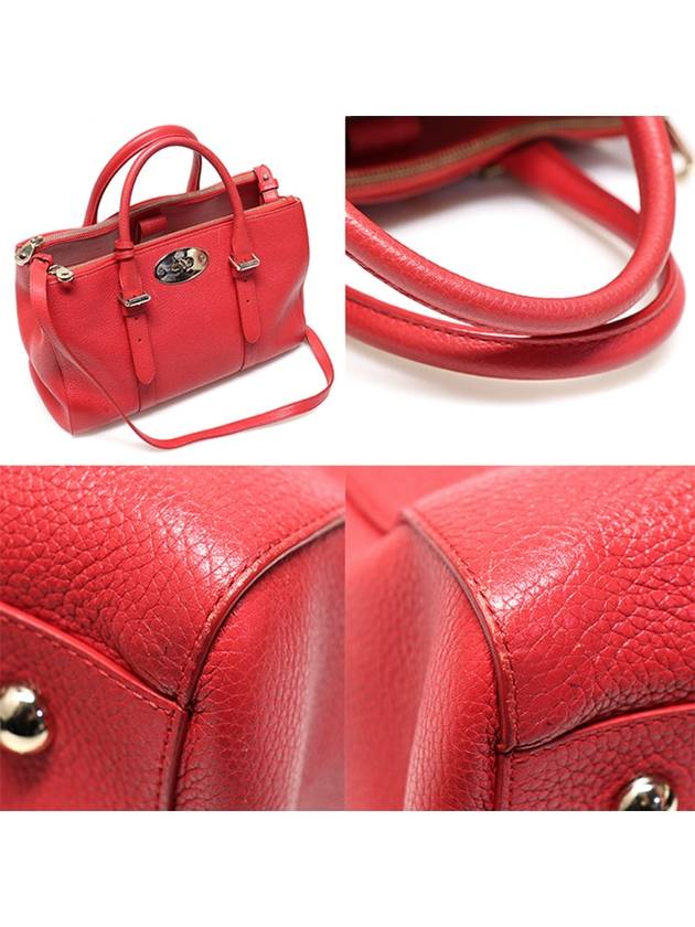 Women s Mulberry HH2840 Hibiscus Red Classic Grain Leather Small Bayswater Double Zip 2WAY gt bag Gangbuk used luxury goods - MULBERRY - BALAAN 7