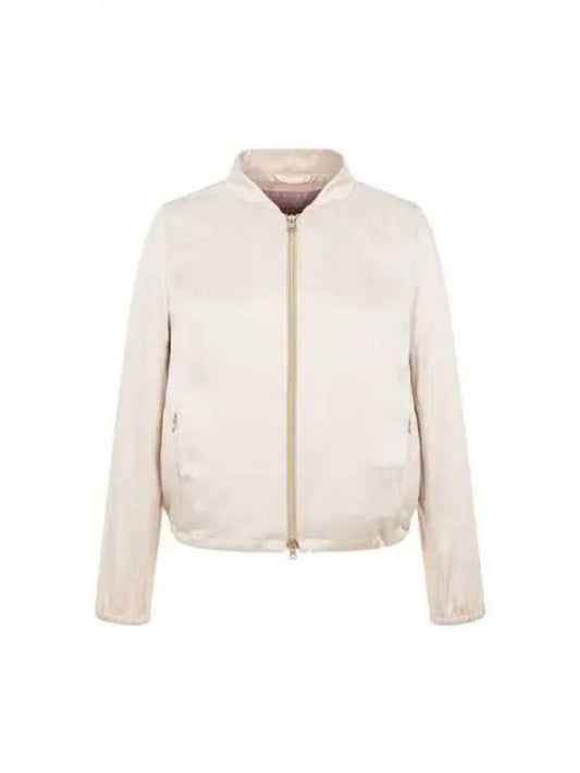 Women s Drawstring Silky Zip up Jacket Beige 271695 - HERNO - BALAAN 1