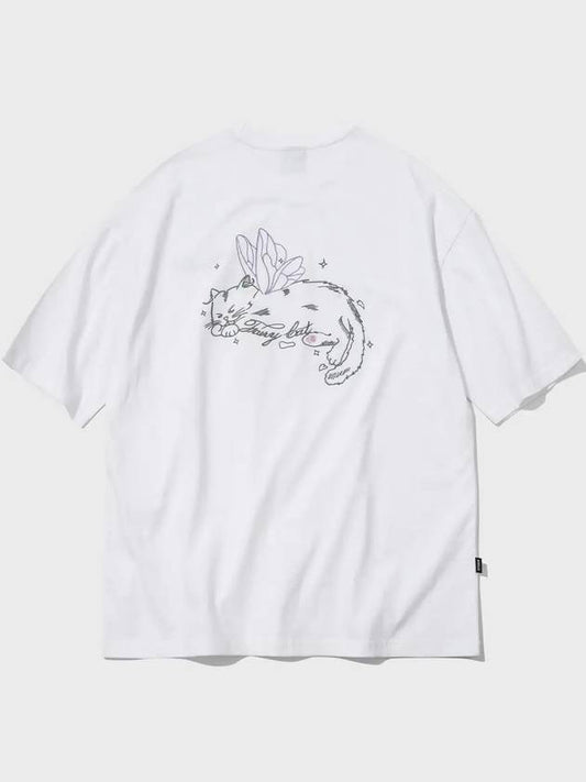 Fairy cat embroidery short sleeve t-shirt white - CPGN STUDIO - BALAAN 1