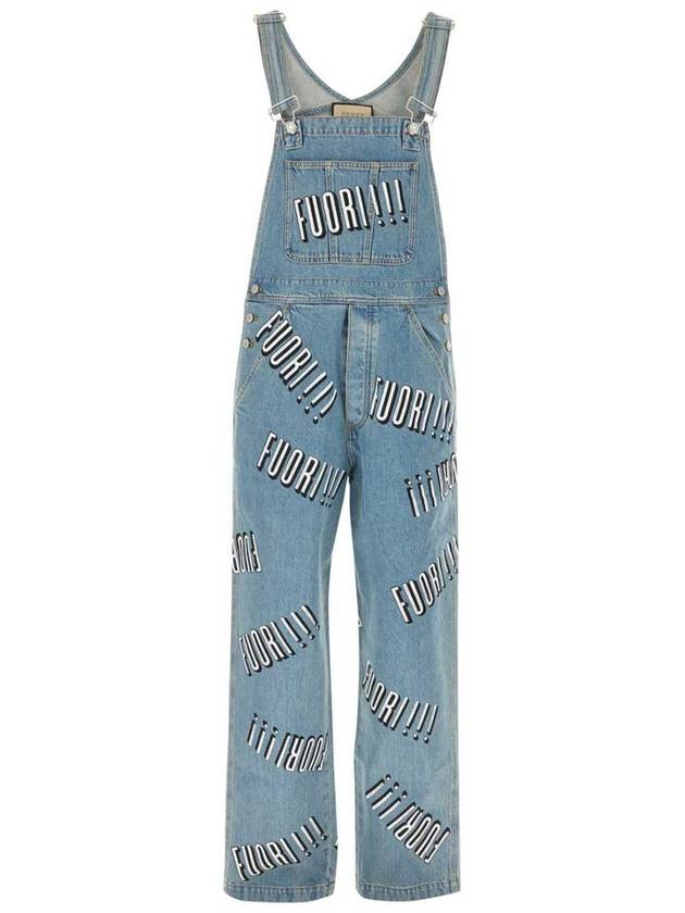 Cotton Dungaree Jeans Blue - GUCCI - BALAAN 2