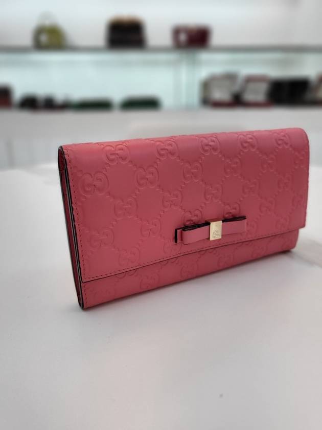 Cima Signature Pink Long Wallet 388679 - GUCCI - BALAAN 4