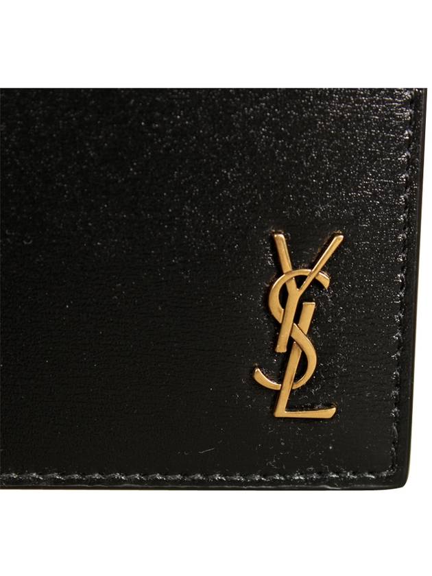 Tiny Monogram Half Wallet Black Gold - SAINT LAURENT - BALAAN 9