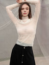 Cyan Shirring See-through Turtleneck Top Ivory - SORRY TOO MUCH LOVE - BALAAN 1