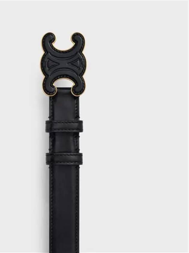 Cuir Triomphe Smooth Calfskin Medium Belt Black - CELINE - BALAAN 3