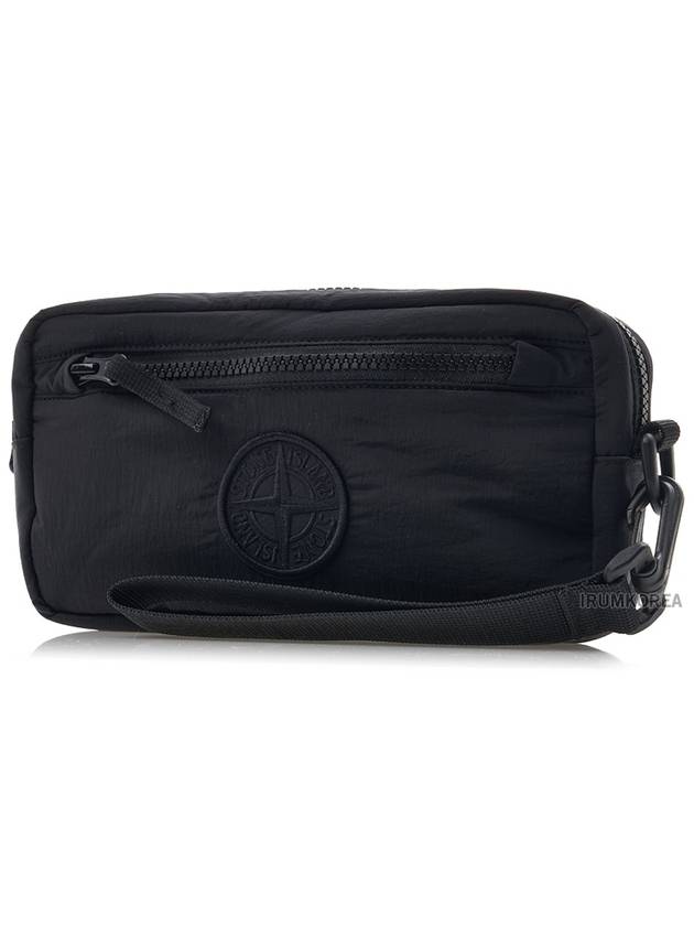 Compass Motif Pouch Bag Black - STONE ISLAND - BALAAN 3