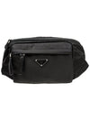 Testo Triangle Logo Nylon Belt Bag Black - PRADA - BALAAN 2