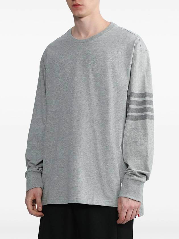 4 Bar Armband Tonal Long Sleeve T-Shirt Grey - THOM BROWNE - BALAAN 6