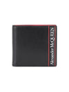 Men's Logo Printed Leather Half Wallet Black - ALEXANDER MCQUEEN - BALAAN 3