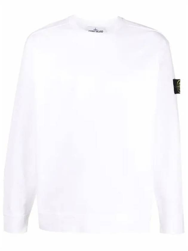 Waffen Patch Garment Dyed Heavy Cotton Sweatshirt White - STONE ISLAND - BALAAN 8