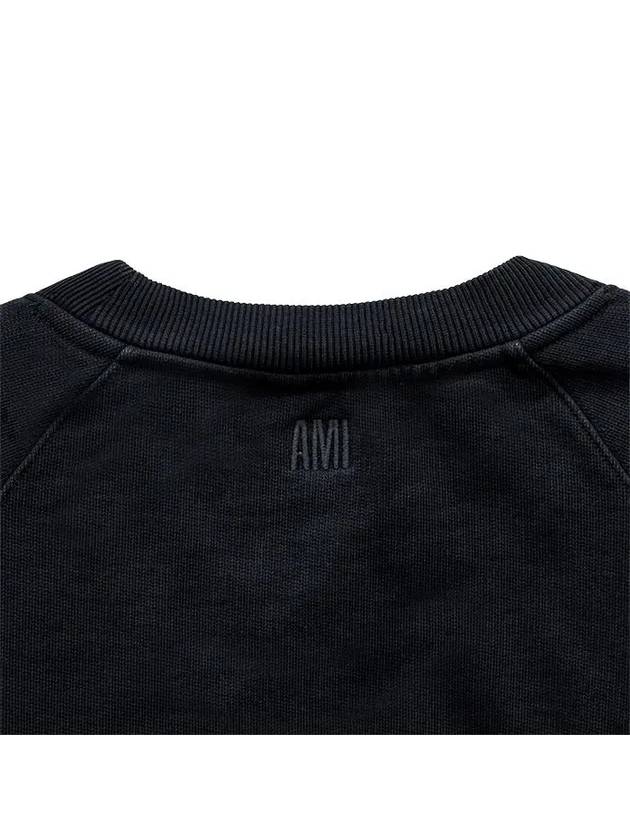 Paris Logo Patch Sweatshirt Black - AMI - BALAAN 7