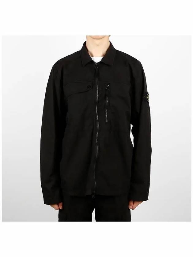 Supima Cotton Twill Stretch-TC Jacket Black - STONE ISLAND - BALAAN 3