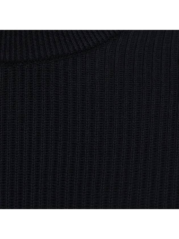 Men's Wappen Patch Cotton Knit Top Black - STONE ISLAND - BALAAN 6