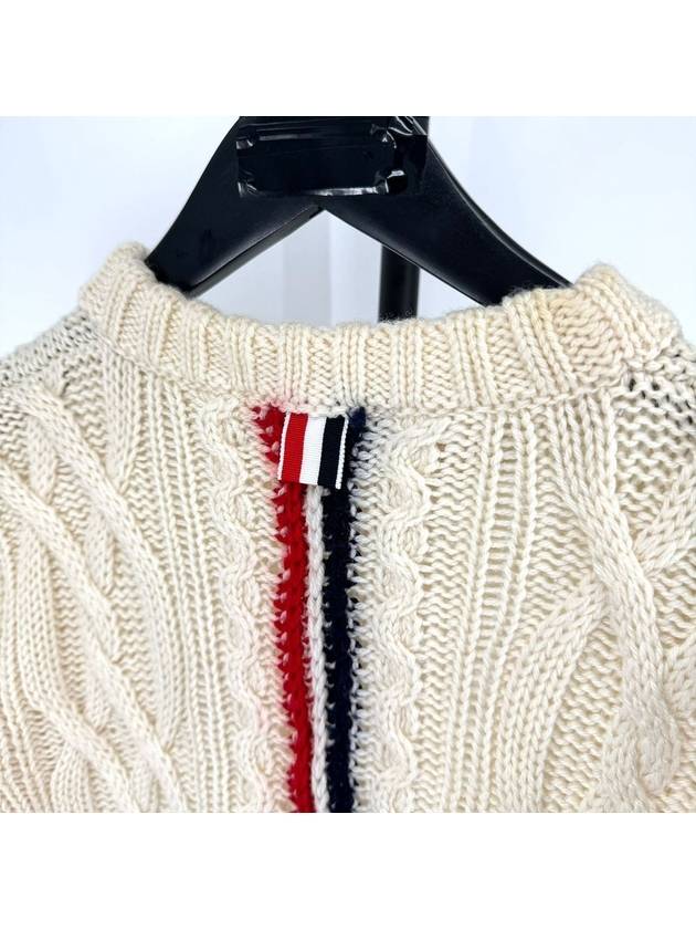 Aran Cable Baeksamseon Women s Knit Sweater - THOM BROWNE - BALAAN 4