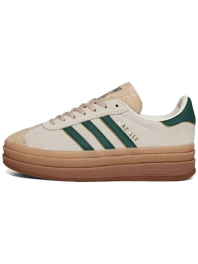 Women's Gazelle Bold Low Top Sneakers Cream White Green - ADIDAS - BALAAN 4