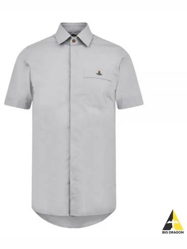 Men's Logo Classic Short Sleeve Shirt Grey - VIVIENNE WESTWOOD - BALAAN 2