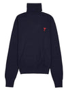 Small Heart Logo Turtleneck Midnight Blue - AMI - BALAAN 2