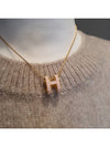 Mini Pop H Pendant Necklace Gold Rose Dragee - HERMES - BALAAN 9