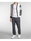 Men's Sustainable Classic Diagonal Wool Cardigan Tonal Grey - THOM BROWNE - BALAAN 7