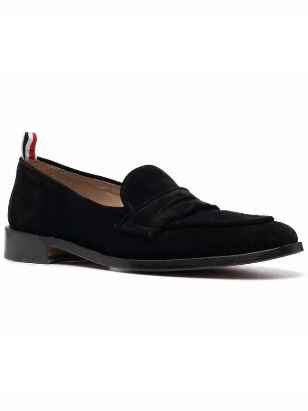 Men's Varsity Suede Loafers Black - THOM BROWNE - BALAAN 4