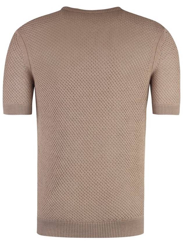 Mesh Ribbed Wool Knit Top Beige - FENDI - BALAAN 3