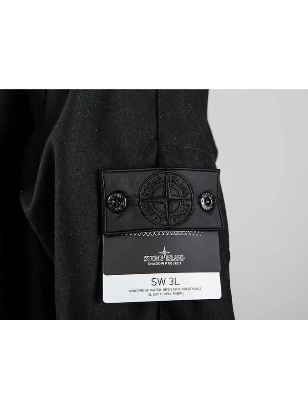 Shadow Wappen Soft Shell Hooded Zip Up Black - STONE ISLAND - BALAAN 5