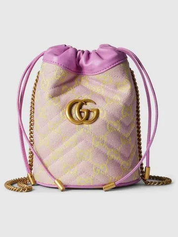 GG Super Mini Bucket Bag Lilac Yellow Canvas 783175FADHC8741 - GUCCI - BALAAN 1