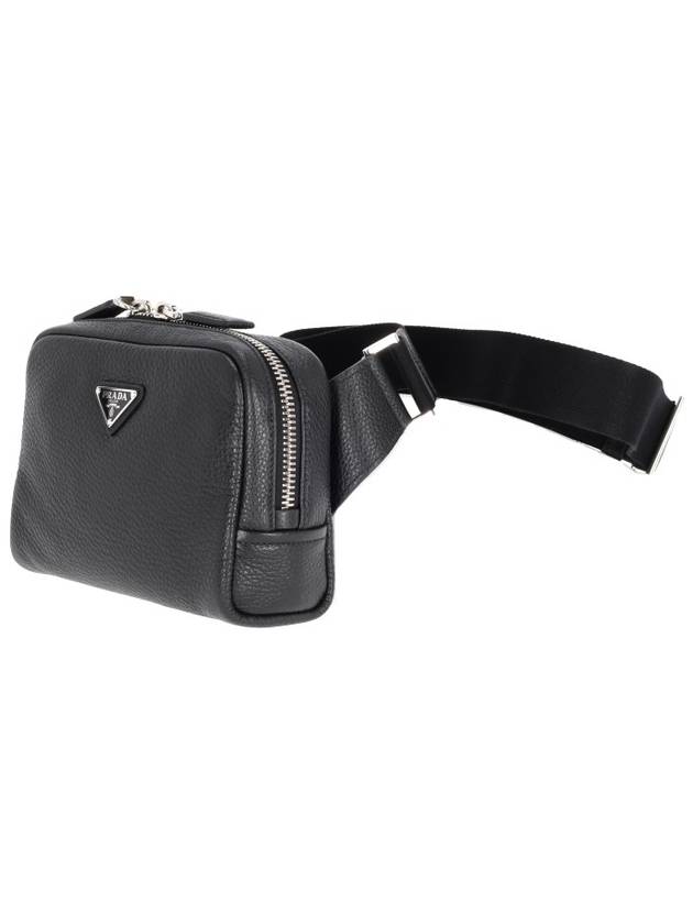 Leather Cross Bag Black - PRADA - BALAAN 3