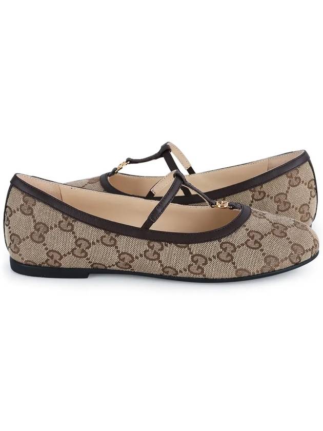 Kids Teen Double G Ballet Flat Shoes Beige - GUCCI - BALAAN 4