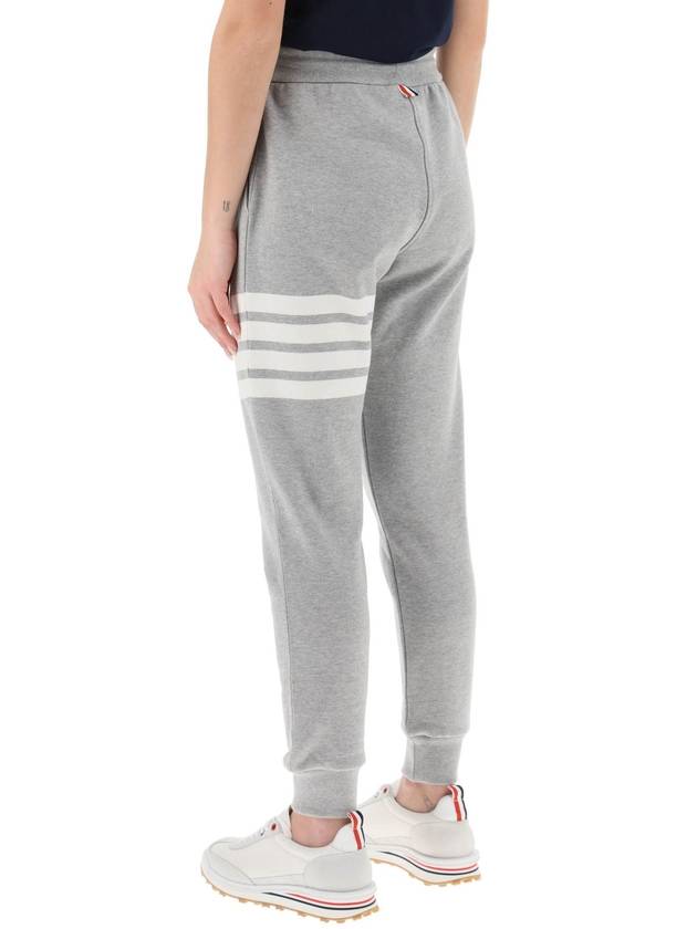 Women's Engineer 4 Bar Cotton Loopback Knit Track Pants Grey - THOM BROWNE - BALAAN 4