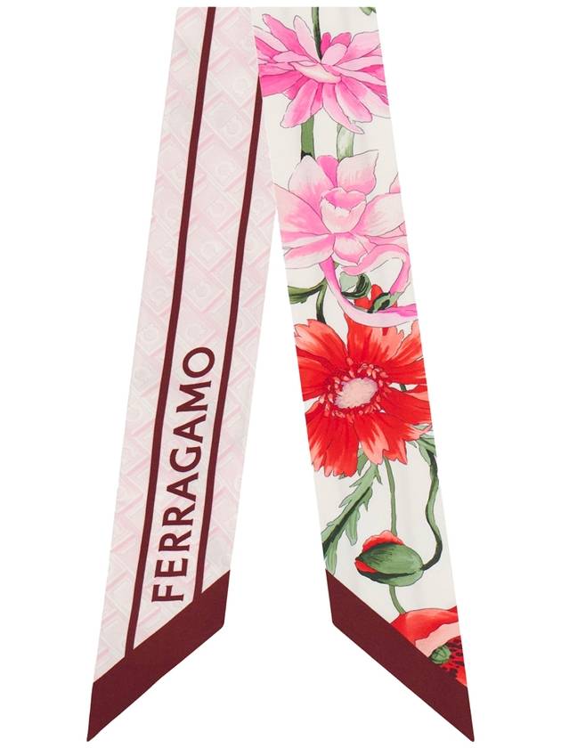 Bouquet Print Mini Scarf Rose - SALVATORE FERRAGAMO - BALAAN 2