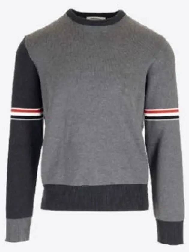 RWB Striped Crew Neck Knit Top Grey - THOM BROWNE - BALAAN 2