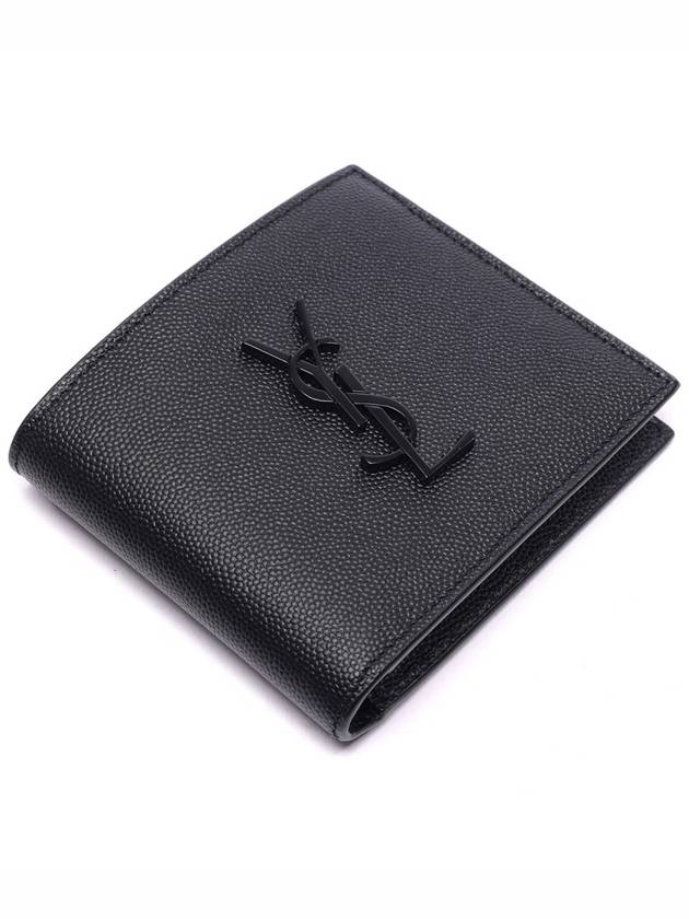 Cassandre  Leather Half Wallet Black - SAINT LAURENT - BALAAN 6