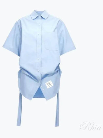 Heavy Poplin Super Size Mini Shirt Short Dress Light Blue - THOM BROWNE - BALAAN 2