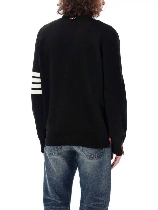 Milano Stitch 4-Bar Cardigan Black - THOM BROWNE - BALAAN 3