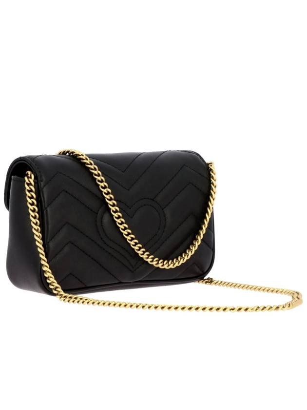 GG Marmont Matelasse Leather Super Mini Bag Black - GUCCI - BALAAN 4